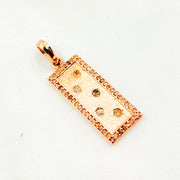 Diamond & Sterling Silver Rectangle Pendant